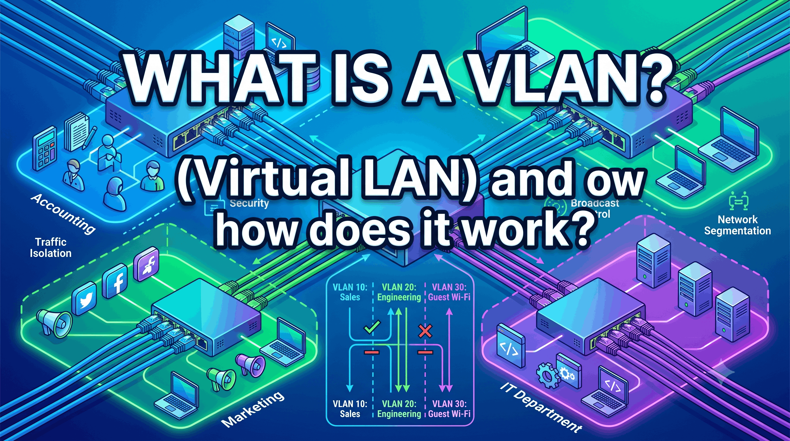 What is a VLAN (Virtual LAN), and how does it work?